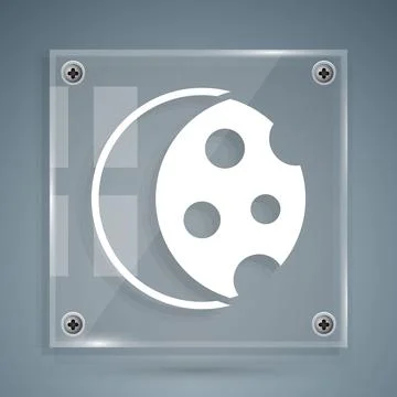 White Eclipse of the sun icon isolated on grey background. Total sonar ecli.. Stock Illustration