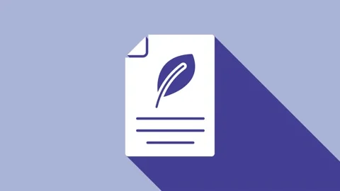 White Eco paper with leaf icon isolated on purple background. Suitable for Stock Footage 154736340