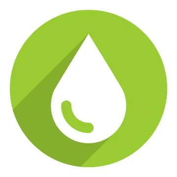 White Ecology Drop Sign Circle Icon Illustrazione stock