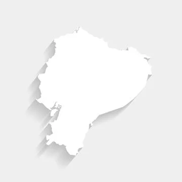 White Ecuador map on gray background, vector Stock Illustration