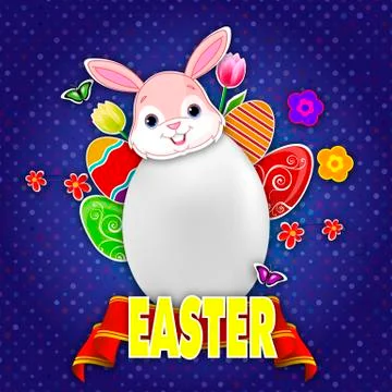 White egg and bunny Stock-Illustration