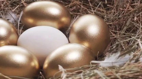 White egg and golden eggs 動画素材 78990797
