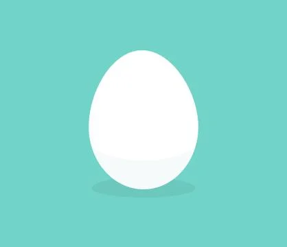 White egg on blue background simple flat icon. Vector illustration Stock Illustration