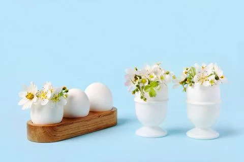 White egg with flowers Stock Photos