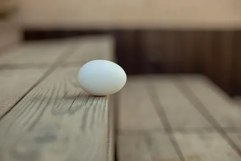 White egg lies on the step Stock Photos