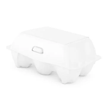 A white egg pack isolated on a blank background Stock Illustration