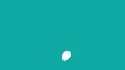 White Egg is rolling on Turquoise Background Stock Footage 110870302