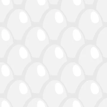 White Egg seamless pattern ornament . Eggs background texture Stock Illustration