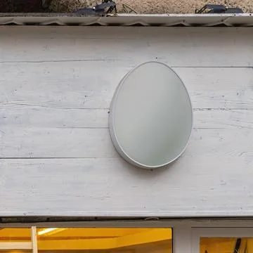 White Egg Shape Sign Stock Photos