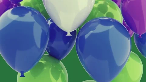 With white egg on two balloons bunch of floating in the air screen Stock Footage 335980155