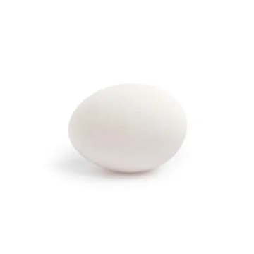 White egg on white background close up Stock Photos