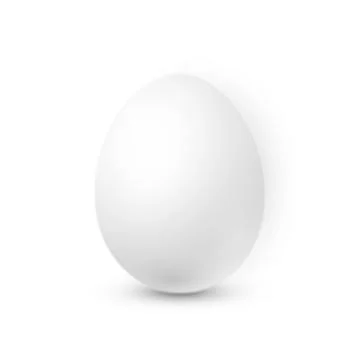 White egg on white background. Design template. Vector illustration. Illustrazione stock