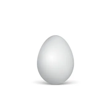White Egg on a white background. Healthy food. Easter symbol. Vector illustra Illustrazione stock