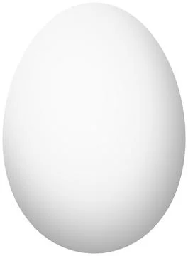 White egg on white isolated background. Stock Illustration