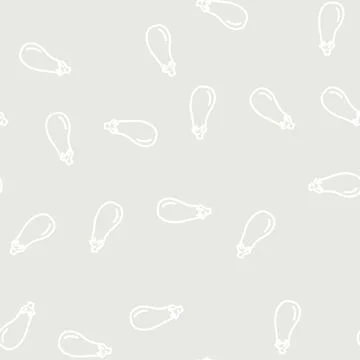 White eggplant pelican line vector seamless pattern Stock Illustration