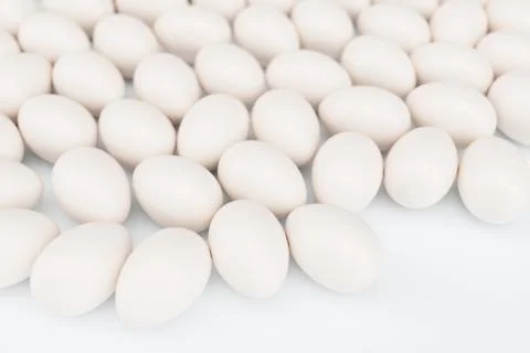 White eggs. Background of eggs. Concept happy easter. Eggs as a symbol of the Stock Illustration