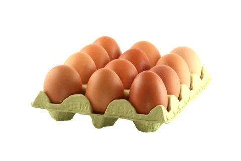 White eggs in a box Stock Photos