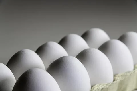 White Eggs In The Box Stock Photos