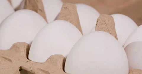 White eggs in a box from supermarket. Stock Footage 266305894
