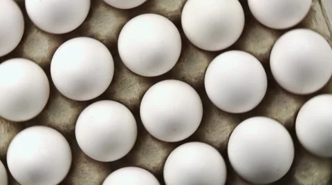 White eggs in an egg tray Video stock 8572142