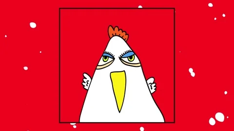 White eggs floating and fading behind a female chicken framed like a photo Stock-Footage 131682563