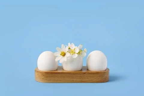 White eggs with flowers Stock Photos