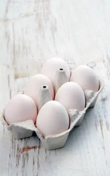White eggs Stock Photos