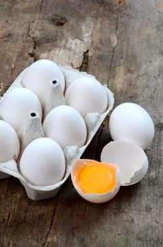 White eggs Stock Photos