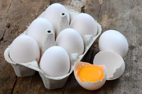 White eggs Stock Photos