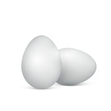 White Eggs on a white background. Healthy food. Easter symbol. Vector illustr Stock Illustration