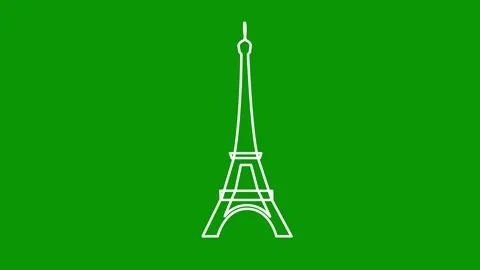 White Eiffel Tower green Stock Footage 264475501
