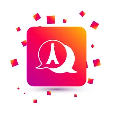 White Eiffel tower icon isolated on white background. France Paris landmark Illustrazione stock