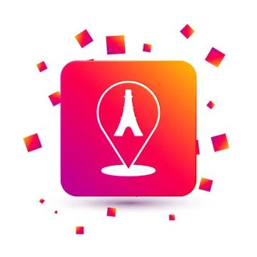 White Eiffel tower icon isolated on white background. France Paris landmark 스톡 일러스트