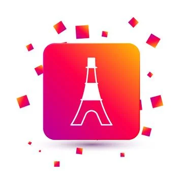 White Eiffel tower icon isolated on white background. France Paris landmark.. イラスト素材