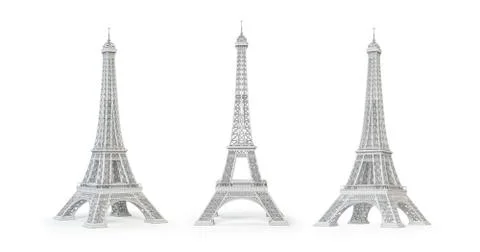 White Eiffel Tower isolated. Stock Illustration