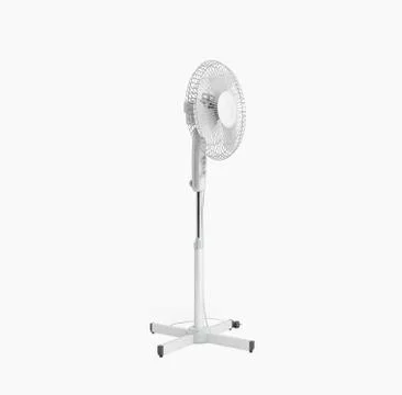 White electric fan 3d render on white background no shadow Stock Illustration