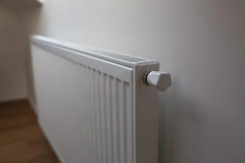 White electric heater with controller Stock Photos