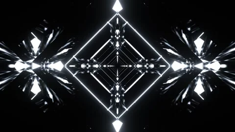 White Electric Neon Light Diamond Portal Background VJ Loop in 4K Stock Footage 337926791