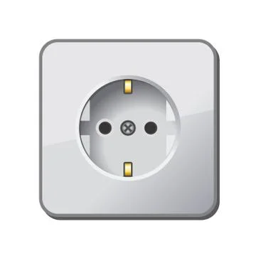 White Electric Outlet. Vector. Illustration
