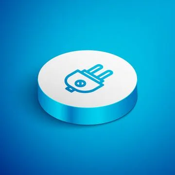 White Electric plug icon isolated with long shadow. Concept of connection and 스톡 일러스트