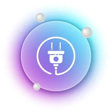 White Electric plug icon isolated on white background. Concept of connectio.. Stockillustratie