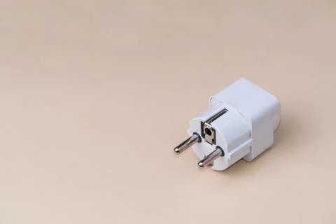 White electric plug u on a light background Stock Photos