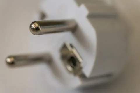 White electric plug  on white background Stock Photos