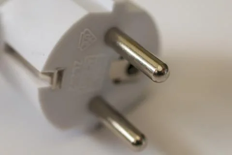 White electric plug  on white background Stock Photos