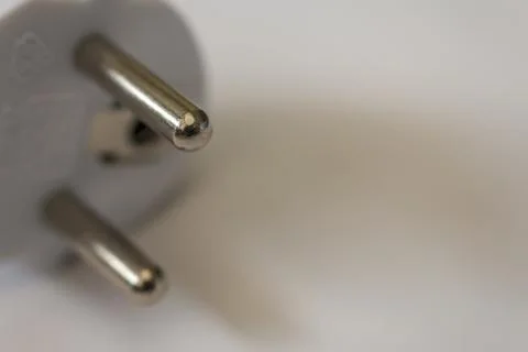 White electric plug  on white background Stock Photos