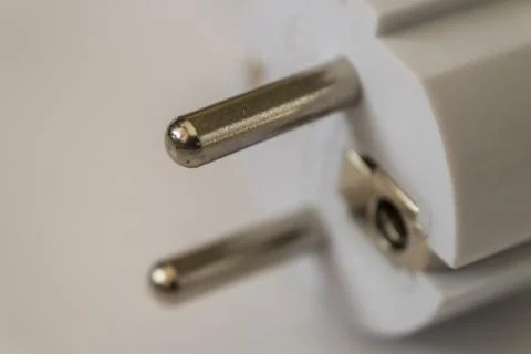 White electric plug  on white background Stock Photos