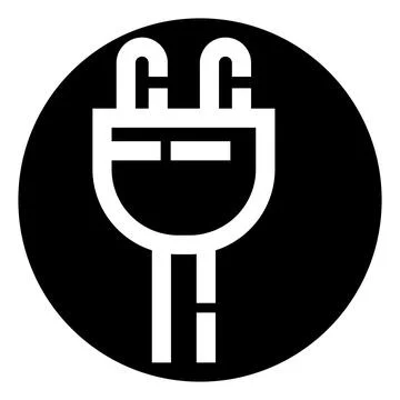 White electric power plug connection icon Stock Illustration