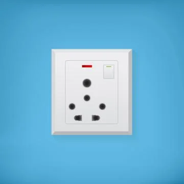 White electric socket Stock Illustration