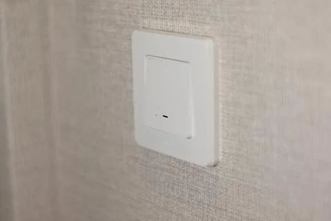 White Electric Wall Light Switch Stock Photos