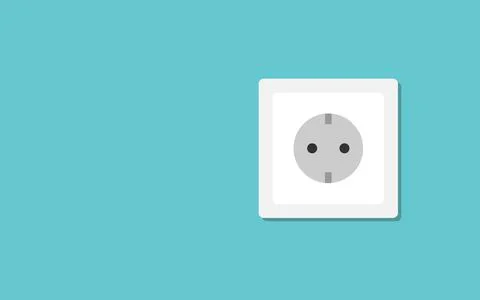 White electric wall outlet Stock Illustration